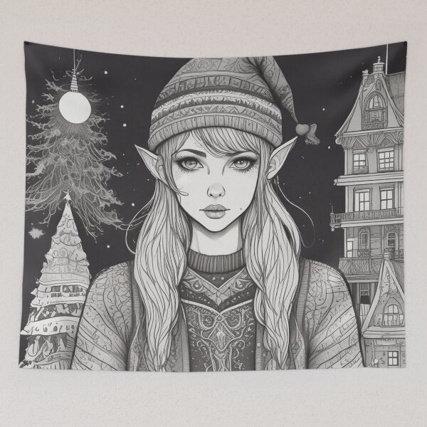 Item preview, 2025 Christmas and Holiday Elf - Watercolor & Ink 7 designed and sold by KBMediaArt.