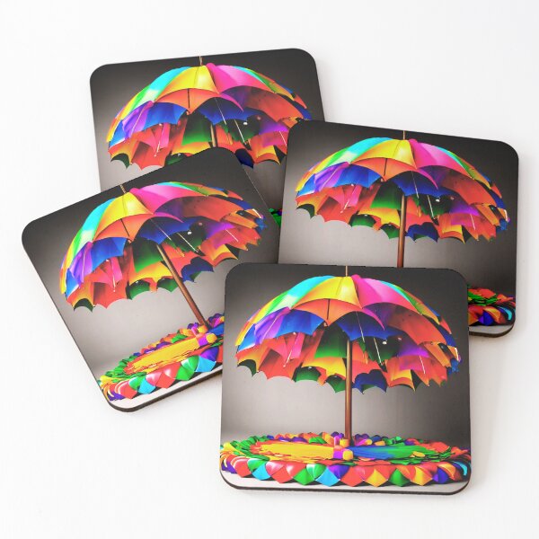 Item preview,  Christmas Tree with Crazy Colorful Umbrellas. designed and sold by Zofia Sosnecka.