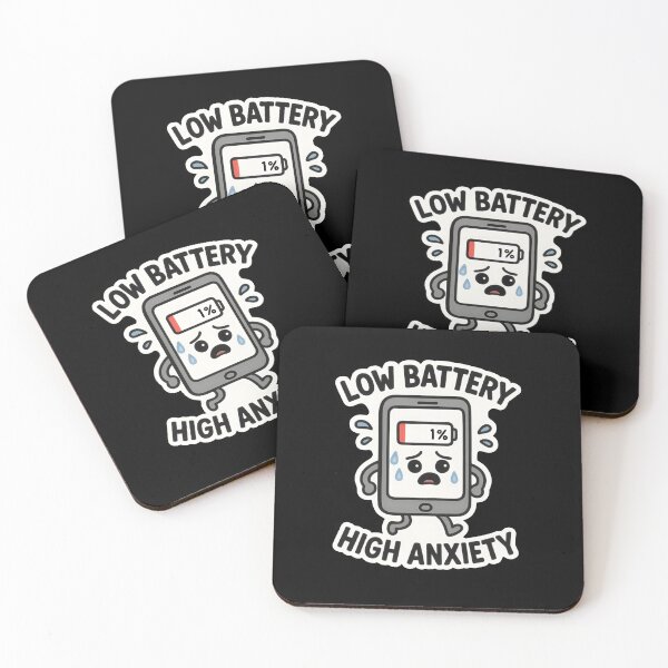 Item preview, Low Battery, High Anxiety Funny Tech Meme Sticker designed and sold by NewIndianProducts.