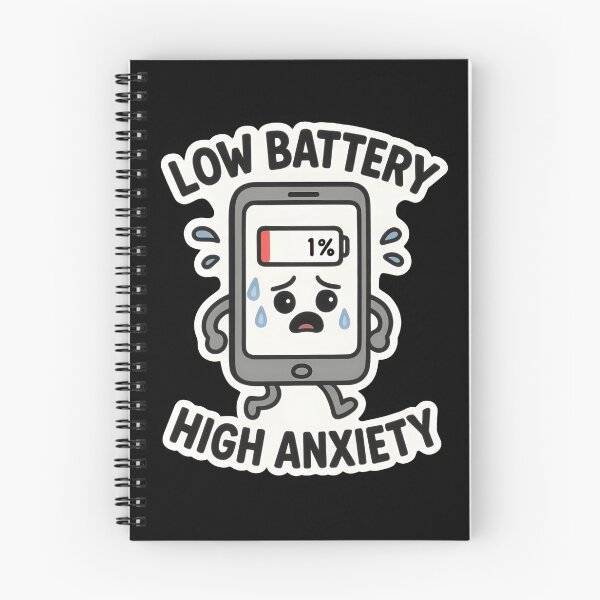 Item preview, Low Battery, High Anxiety Funny Tech Meme Sticker designed and sold by NewIndianProducts.