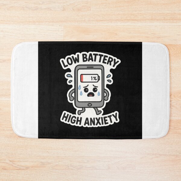 Item preview, Low Battery, High Anxiety Funny Tech Meme Sticker designed and sold by NewIndianProducts.
