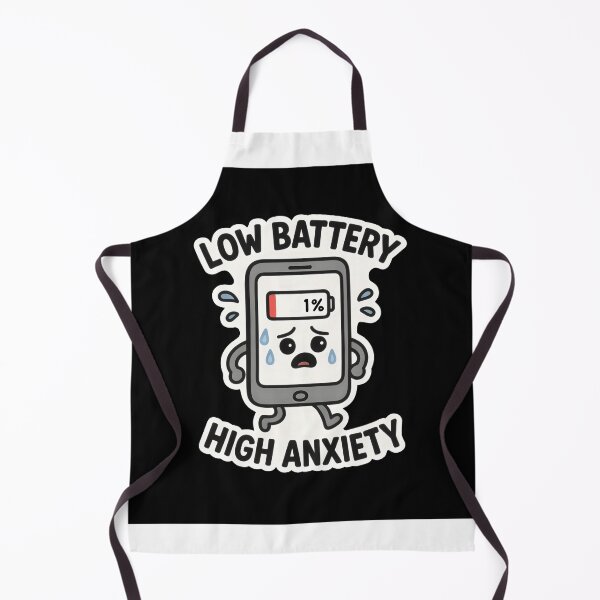 Item preview, Low Battery, High Anxiety Funny Tech Meme Sticker designed and sold by NewIndianProducts.