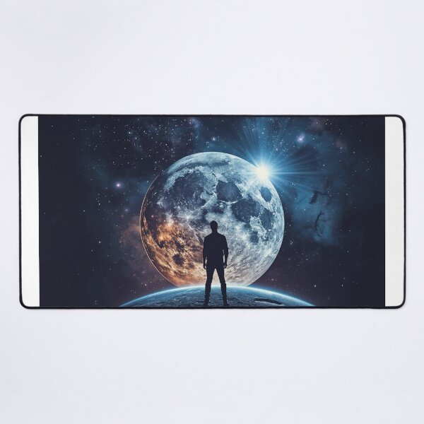 Item preview, Man looking at the moon while in space designed and sold by Nikeocean.