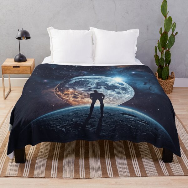 Item preview, Man looking at the moon while in space designed and sold by Nikeocean.