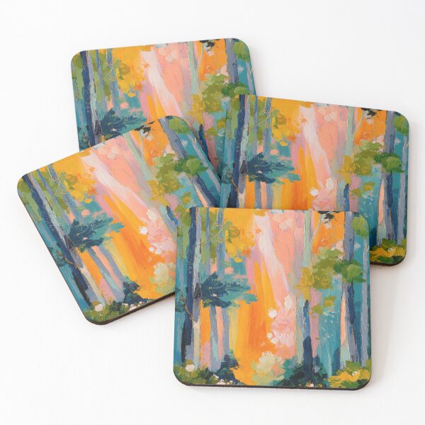 Item preview, Abstract forest path in bright colors designed and sold by ArtHouseNiklas.