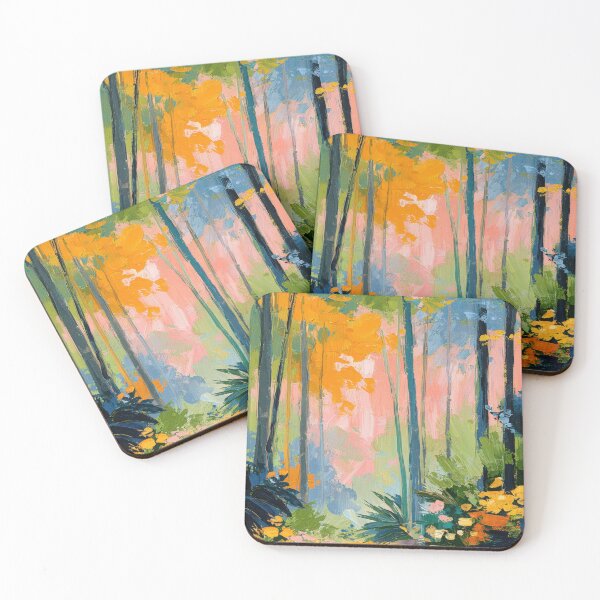 Item preview, Abstract forest path in vibrant colors designed and sold by ArtHouseNiklas.