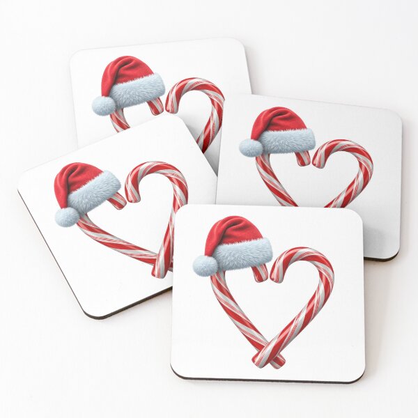 Item preview, Candy Cane Heart with Santa Hat – Hyperrealistic Christmas 3D Illustration on White Background designed and sold by PixelVibe782.