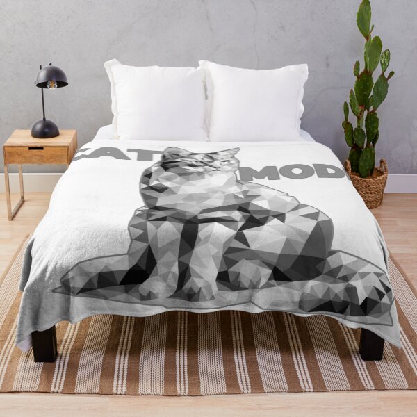 Item preview, Cat Mode – Monochrome Low-Poly Cat Design designed and sold by InFrameVision.