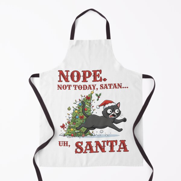 Item preview, Nope. Not Today, Satan... Uh, Santa Funny Scared Black Cat Running From Christmas Tre designed and sold by PanGieroj.