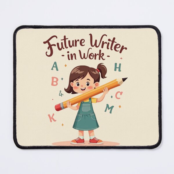 Item preview, ✨ *Future Writer at Work* – Cute 3D Cartoon Girl Design | Kids Writer Gift | Inspiring Creative Dreamer Collection designed and sold by CallisC-Arts.