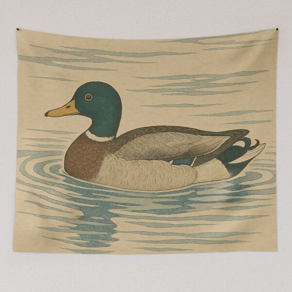 Item preview, Ukiyo-e Style Drake ( KAMO ) designed and sold by Nature Oracle Ukiyo.