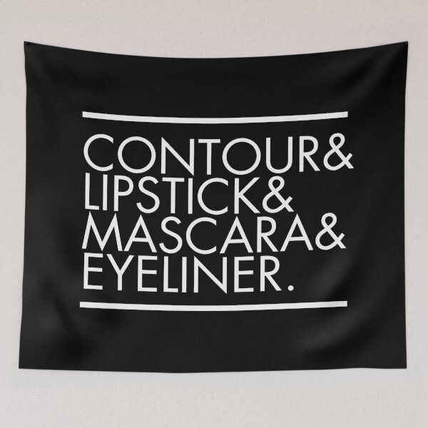 Item preview, Contour & Lipstick & Eyeliner & Mascara — Minimalist Beauty Typography (white) designed and sold by didijuca.