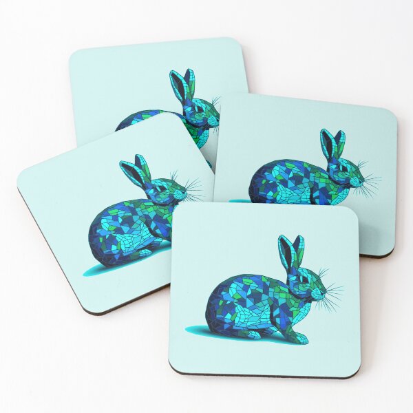 Item preview, blue rabbit mosaic designed and sold by designmari.