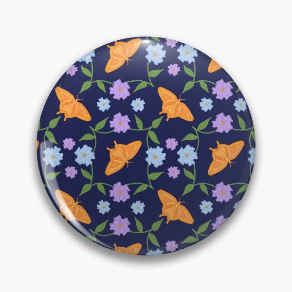 Item preview, Butterflies and Petals Pattern in Navy designed and sold by designsbyklm.