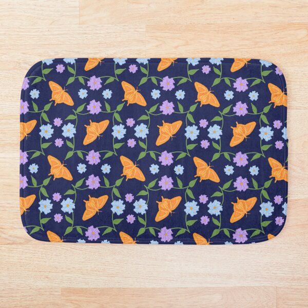 Item preview, Butterflies and Petals Pattern in Navy designed and sold by designsbyklm.