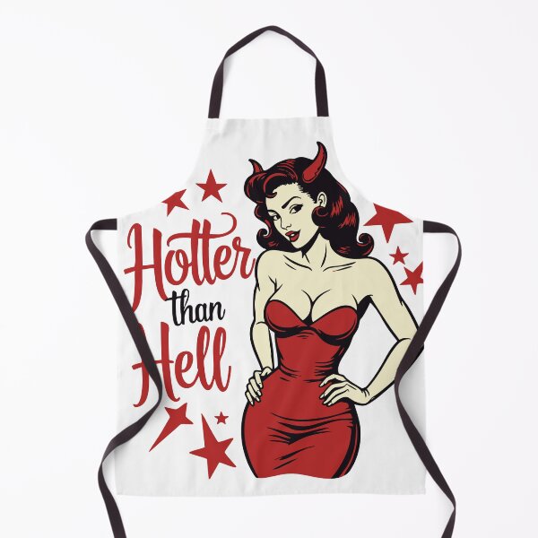 Item preview, Pin-Up Devil Girl – Sexy Rockabilly devil with the slogan “Hotter Than Hell” designed and sold by Hans-Design.