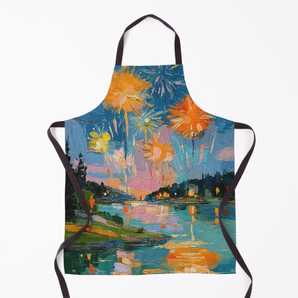Item preview, Abstract fireworks over water designed and sold by ArtHouseNiklas.