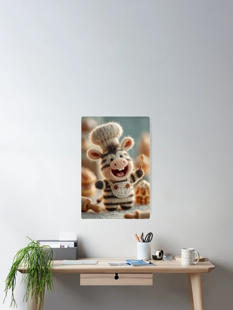 Thumbnail 2 von 3, Poster, Chef Zebra Cute Baking Cozy Holiday Art designt und verkauft von TheColorKey.
