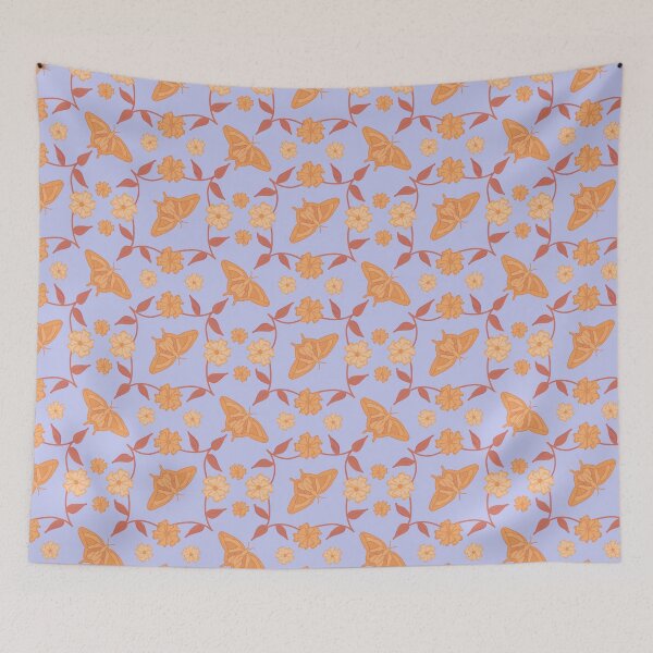 Item preview, Butterflies and Petals Pattern in Dusty Periwinkle designed and sold by designsbyklm.