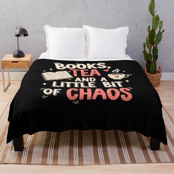 Item preview, Books Tea and A Little Bit of Chaos | Cozy Reading Lover Funny Quote designed and sold by VinsendDraconi.