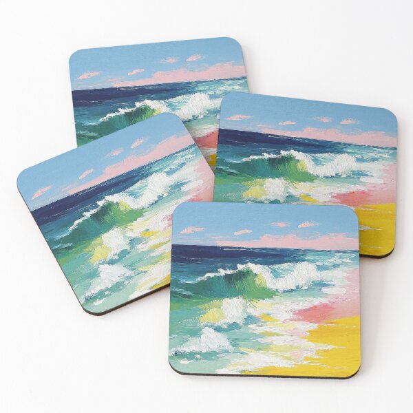 Item preview, Abstract coast with waves and beach designed and sold by ArtHouseNiklas.