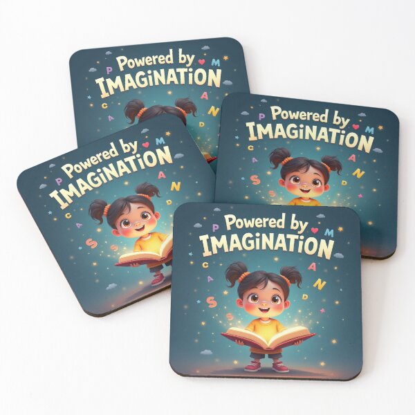 Item preview, ✨ *Powered by Imagination* – Cute 3D Cartoon Girl Design | Inspiring Kids Writer Gift | Creative Dreamer Collection designed and sold by CallisC-Arts.