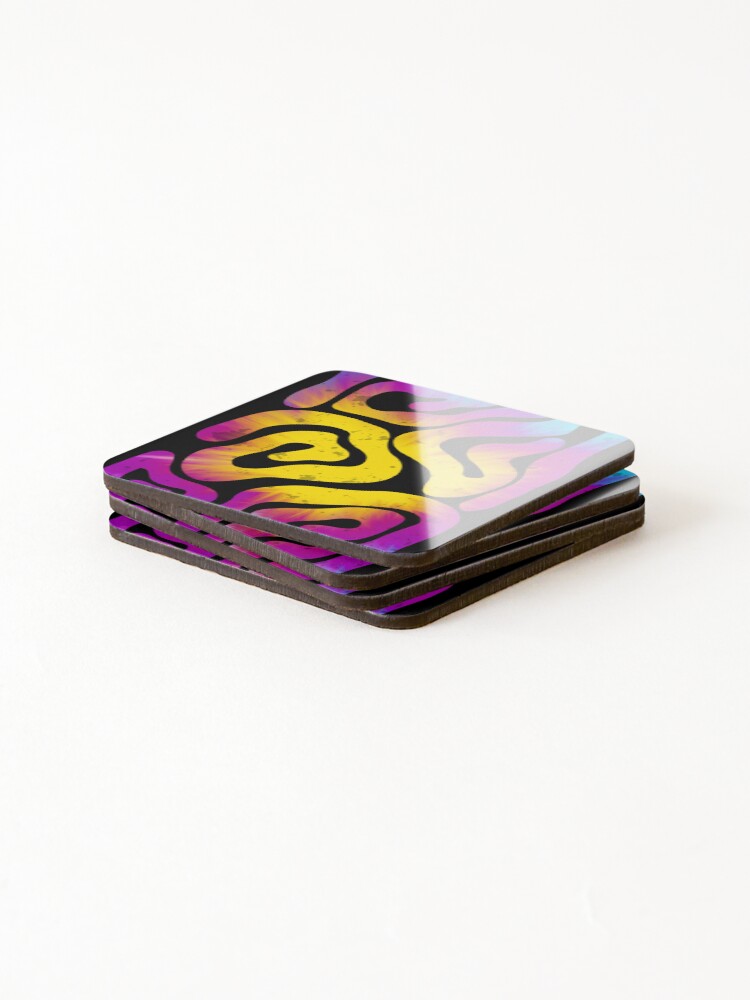 Thumbnail 4 of 5, Coasters (Set of 4), Psychedelic Pattern designed and sold by annusinghraditz.