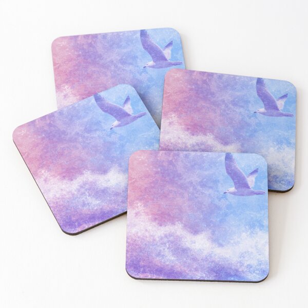 Item preview, Gaviota volando contra un cielo colorido designed and sold by ArtHouseNiklas.