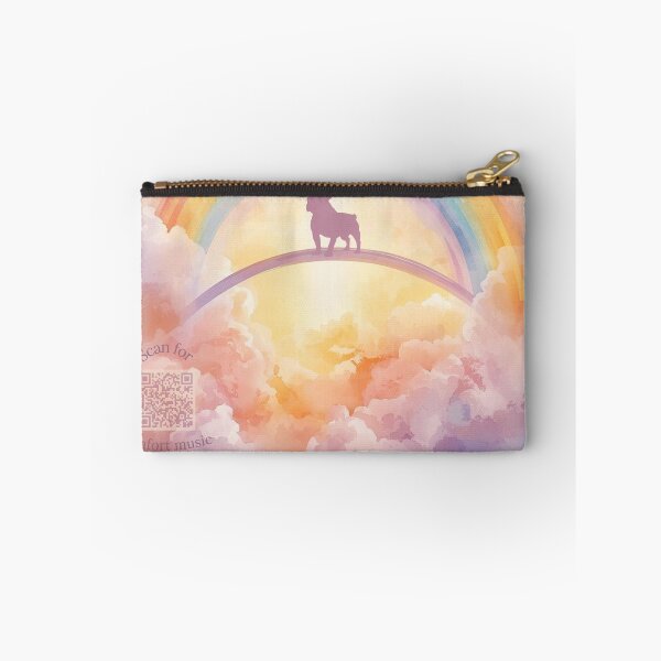 Item preview, French Bulldog Rainbow Bridge Memorial Art – Playlist QR Code for Dog Loss Healing designed and sold by Esterlane.