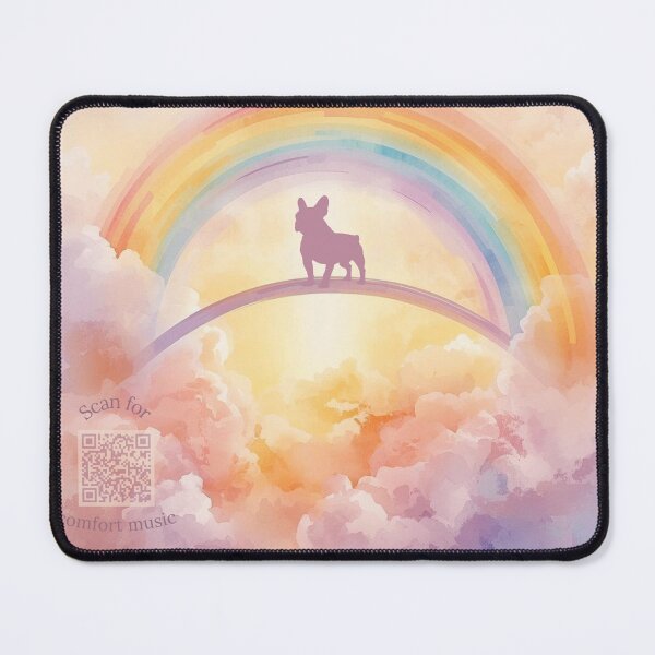 Item preview, French Bulldog Rainbow Bridge Memorial Art – Playlist QR Code for Dog Loss Healing designed and sold by Esterlane.