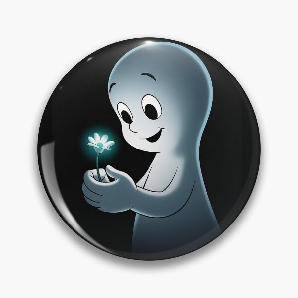 Item preview, Melancholy Casper with Glowing Flower - Minimalist Ghost Art designed and sold by Pro AguiZoul Art.