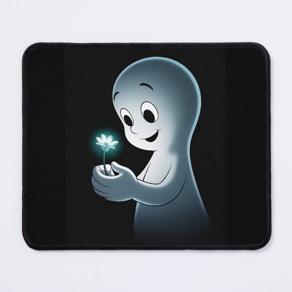 Item preview, Melancholy Casper with Glowing Flower - Minimalist Ghost Art designed and sold by Pro AguiZoul Art.
