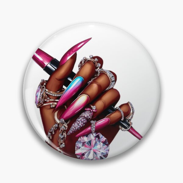 Item preview, Glossy Pink Diamond Nail Art designed and sold by Lulunza.
