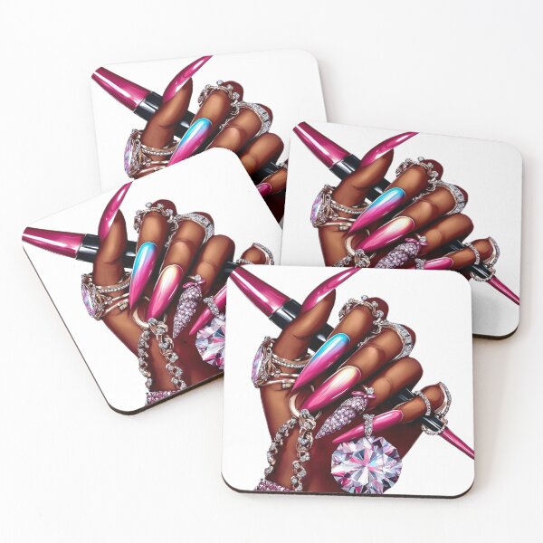 Item preview, Glossy Pink Diamond Nail Art designed and sold by Lulunza.