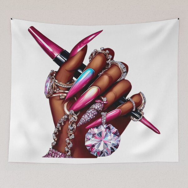 Item preview, Glossy Pink Diamond Nail Art designed and sold by Lulunza.