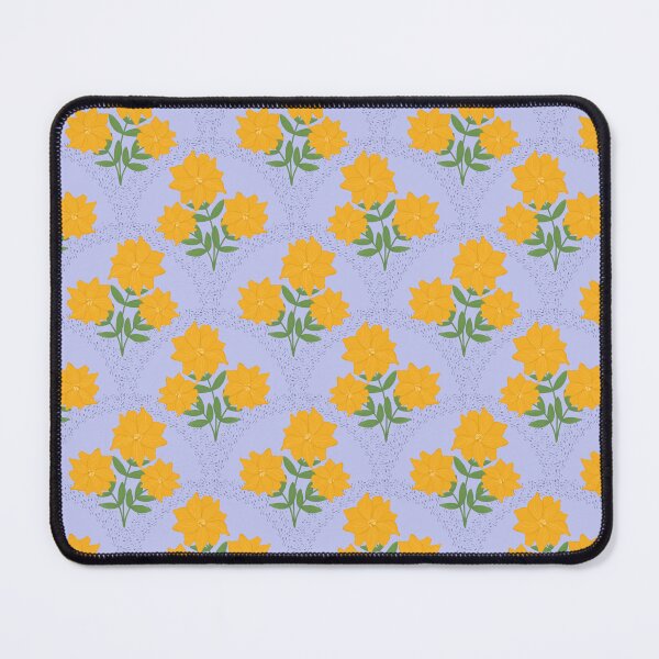 Item preview, Flowering Dahlias Pattern in Periwinkle and Yellow designed and sold by designsbyklm.