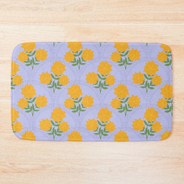 Item preview, Flowering Dahlias Pattern in Periwinkle and Yellow designed and sold by designsbyklm.