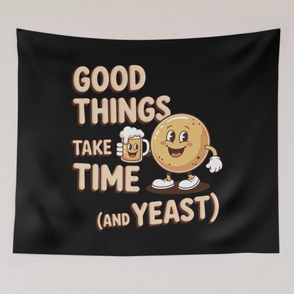 Item preview, Home Brewing Humor – Good Things Take Time (and Yeast) Design designed and sold by CrunchyGoats.