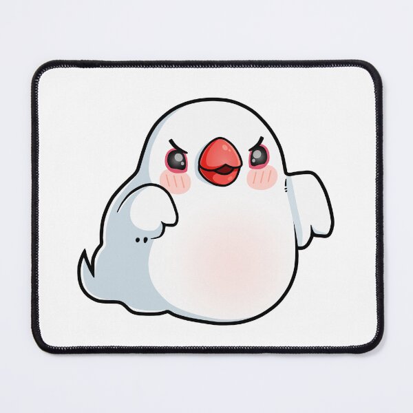 Item preview, Ghost White Java Finch Bird designed and sold by Maryoshi-143.