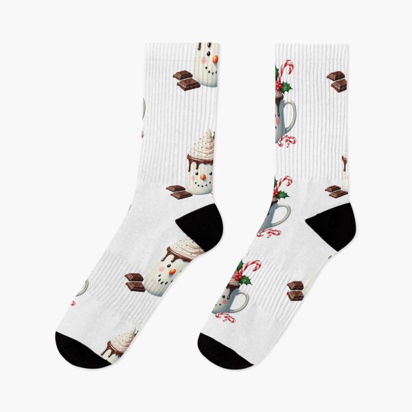 Item preview, Snowman Hot Chocolate Mug – Cozy Digital Watercolor Christmas Illustration with Whipped Cream, Candy Cane and Holly designed and sold by PixelVibe782.
