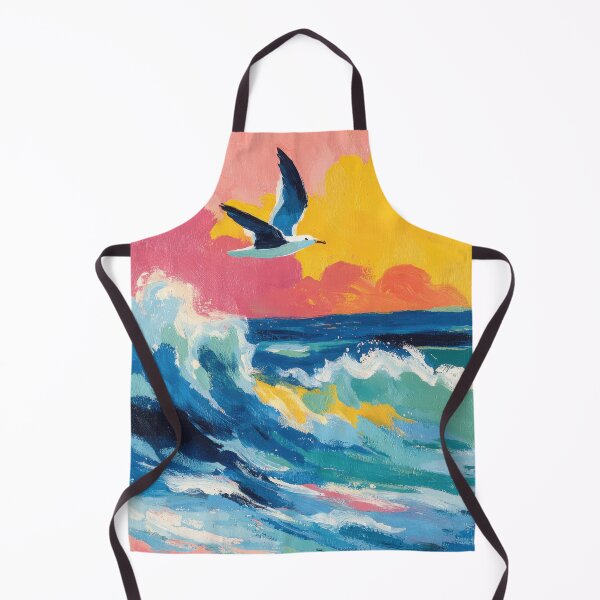 Item preview, Seagull against a colorful sky over the sea designed and sold by ArtHouseNiklas.