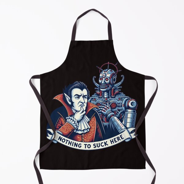 Item preview, Vampire And Robot-Funny Design -Nothing To Suck Here designed and sold by VIRAL-PRINTS.