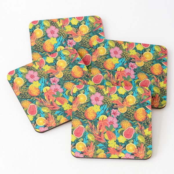 Item preview, Neon Tropical Pattern – Pineapples, Citrus & Hibiscus designed and sold by Esterlane.