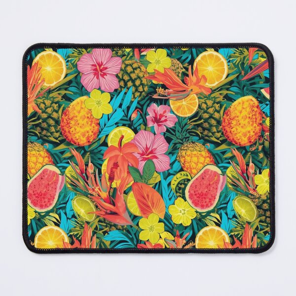 Item preview, Neon Tropical Pattern – Pineapples, Citrus & Hibiscus designed and sold by Esterlane.