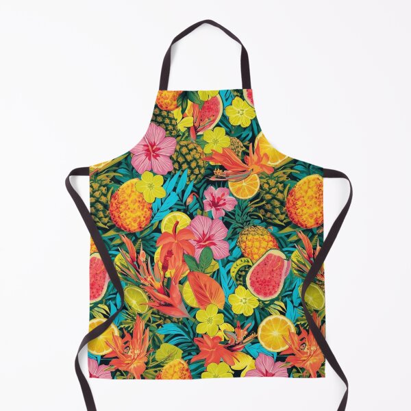 Item preview, Neon Tropical Pattern – Pineapples, Citrus & Hibiscus designed and sold by Esterlane.