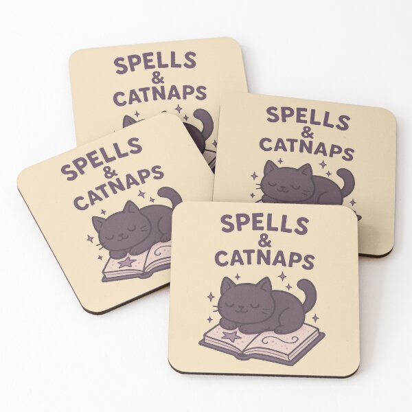 Item preview, Spells & Catnaps Kawaii Black Cat on Spellbook designed and sold by Kindly Dead.