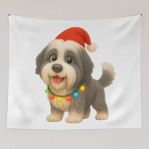 Item preview, Christmas Bearded Collie designed and sold by Sillytoe.