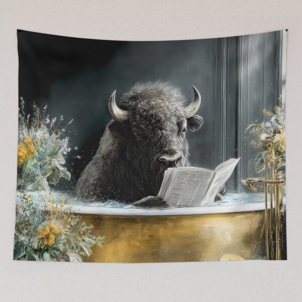 Item preview, Bison in bathtube designed and sold by JBJart.