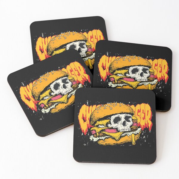 Item preview, Melting Skull Cheeseburger – Horror Food Art for Burger Lovers designed and sold by Absyntart.