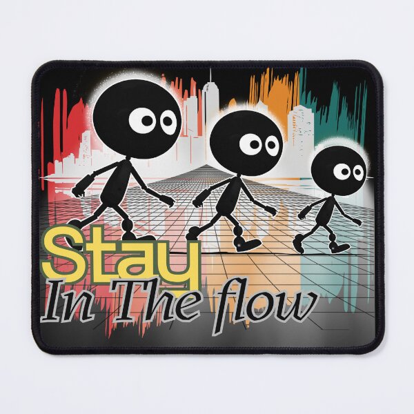 Item preview, “Stay in the Flow” Stick Figure Art Tee – Motivational Retro Urban Graphic T-Shirt | Minimalist Streetwear Design designed and sold by DZ Loumatti.